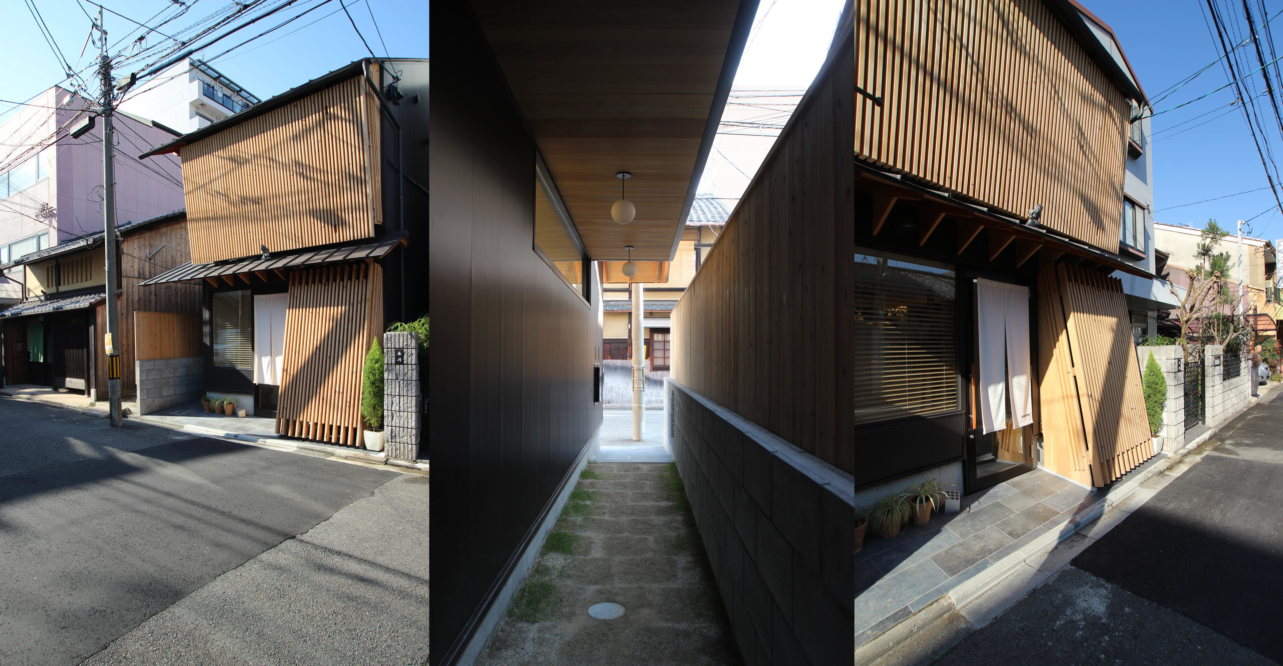 路地と坪庭のある京町家（職住一体の店舗併用二世帯住宅）の建築事例写真