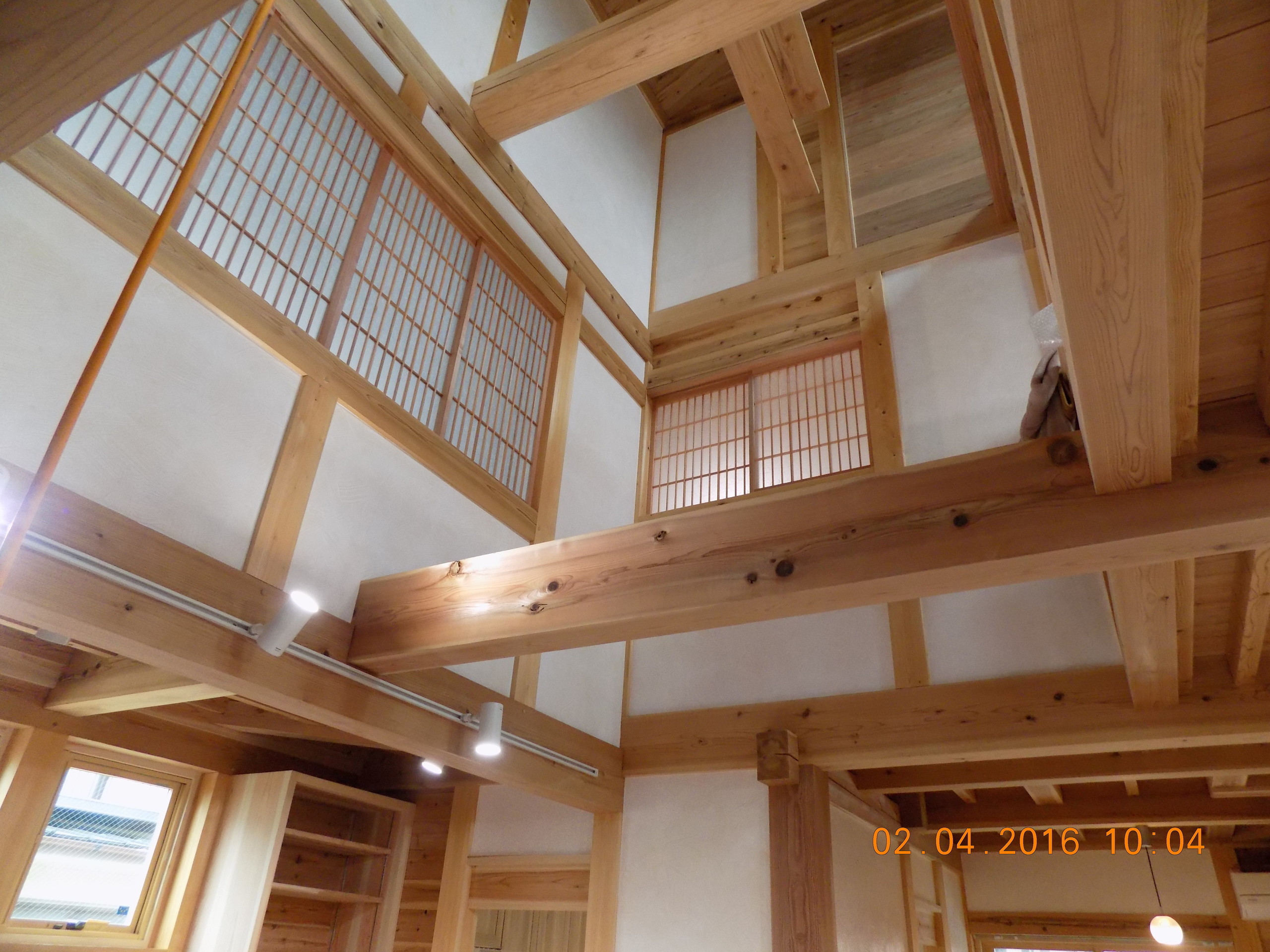 吉野産材で造った伝統木構造の二世帯住宅の建築事例写真