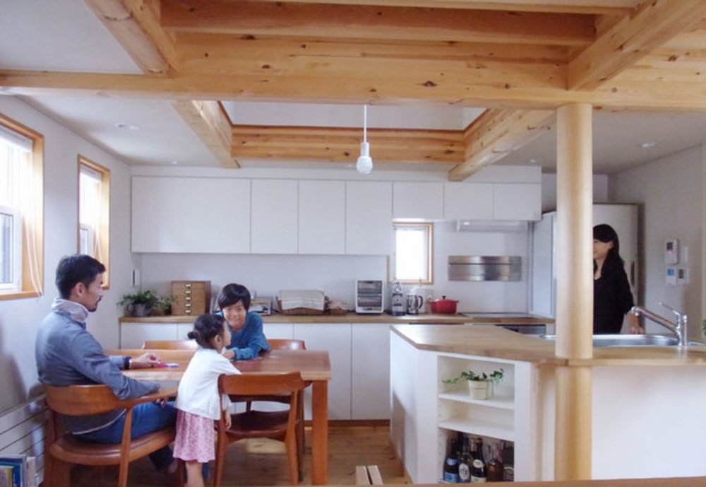 自然素材とPS暖房の家の建築事例写真