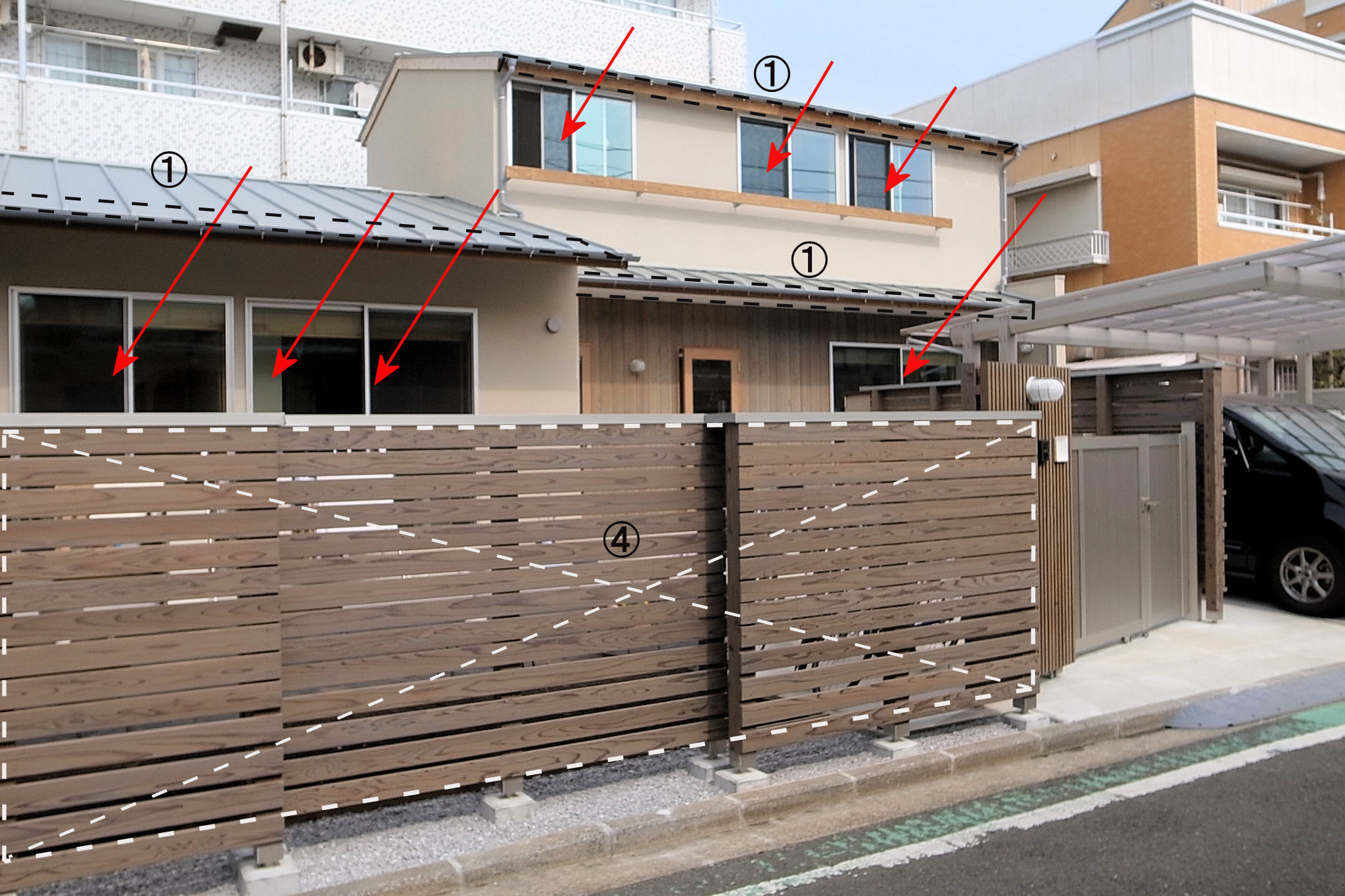 横浜の二世帯住宅の建築事例写真